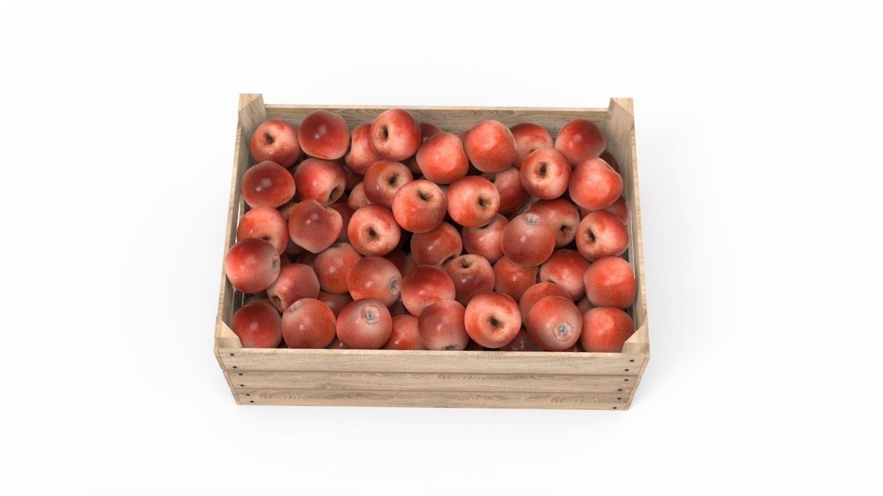 Red Apple Box 3D model_11