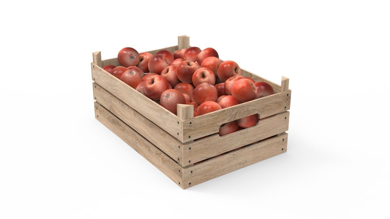 Red Apple Box 3D model_10