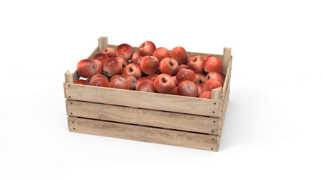 Red Apple Box 3D model_1