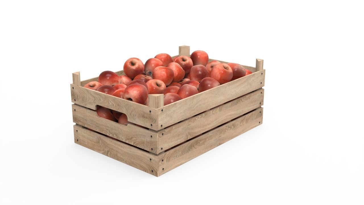 Red Apple Box 3D model_2