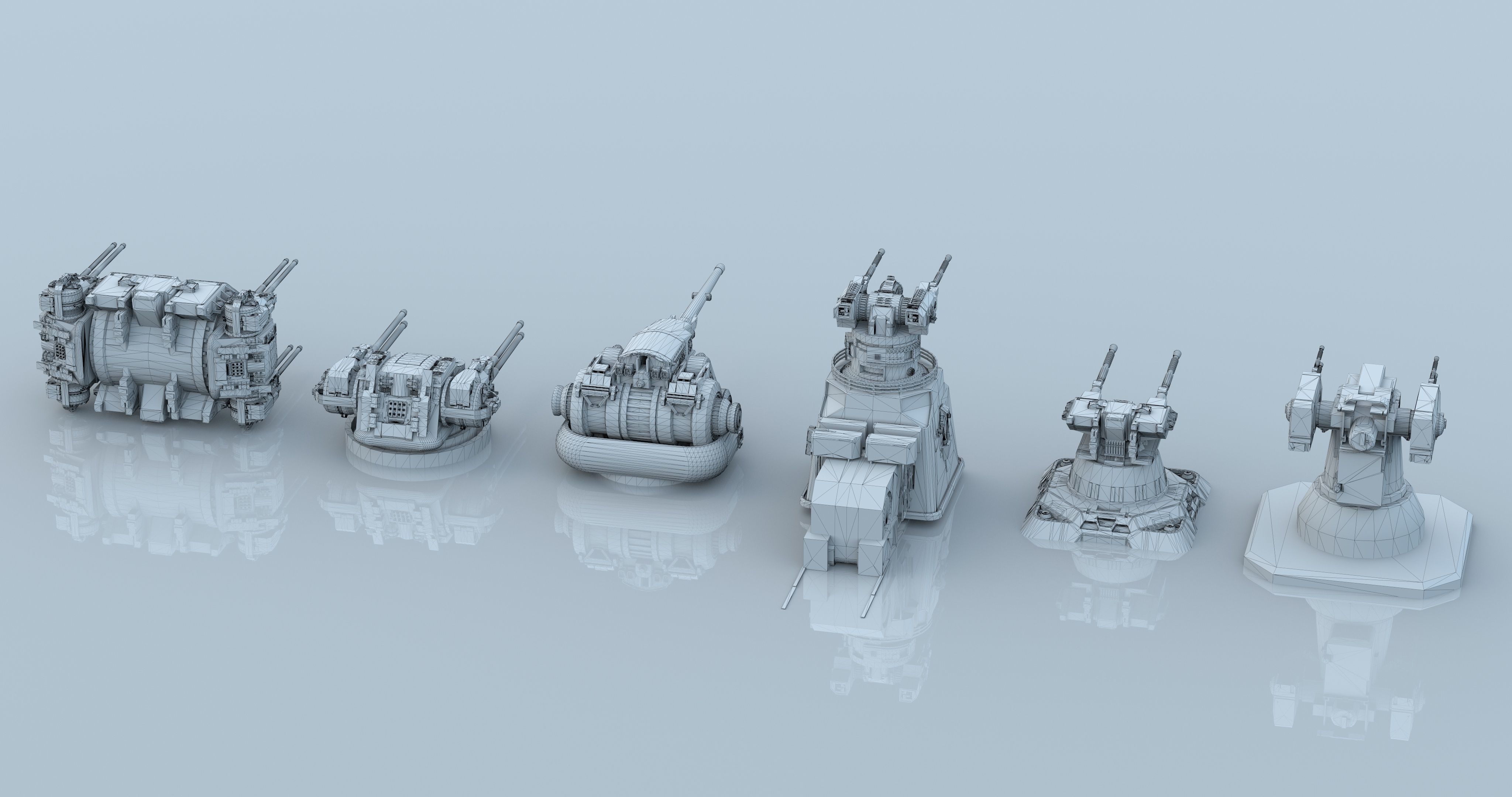 sci fi laser battery guns 3D model_3