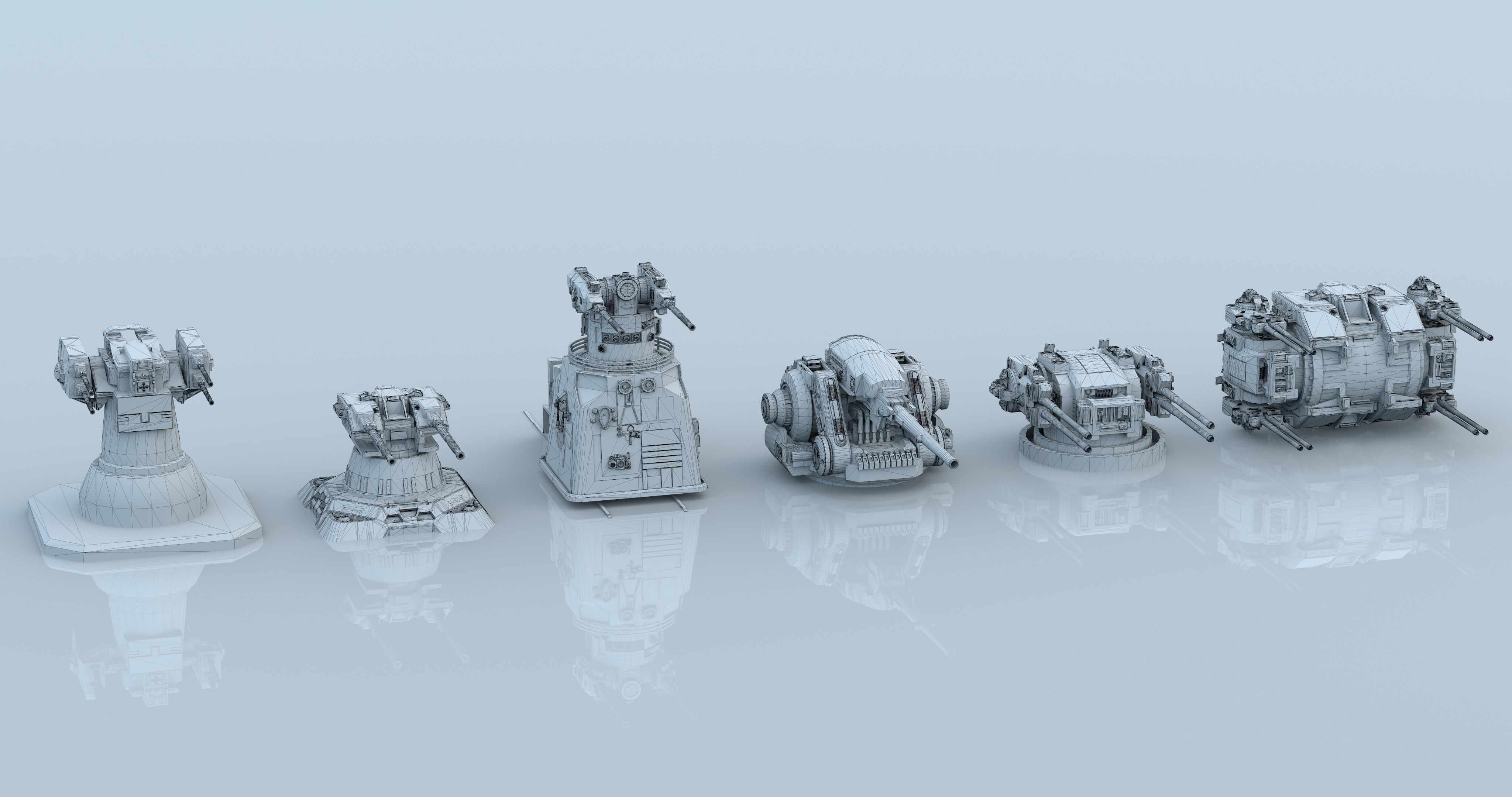 sci fi laser battery guns 3D model_2