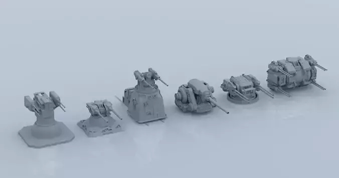 sci fi laser battery guns 3D model