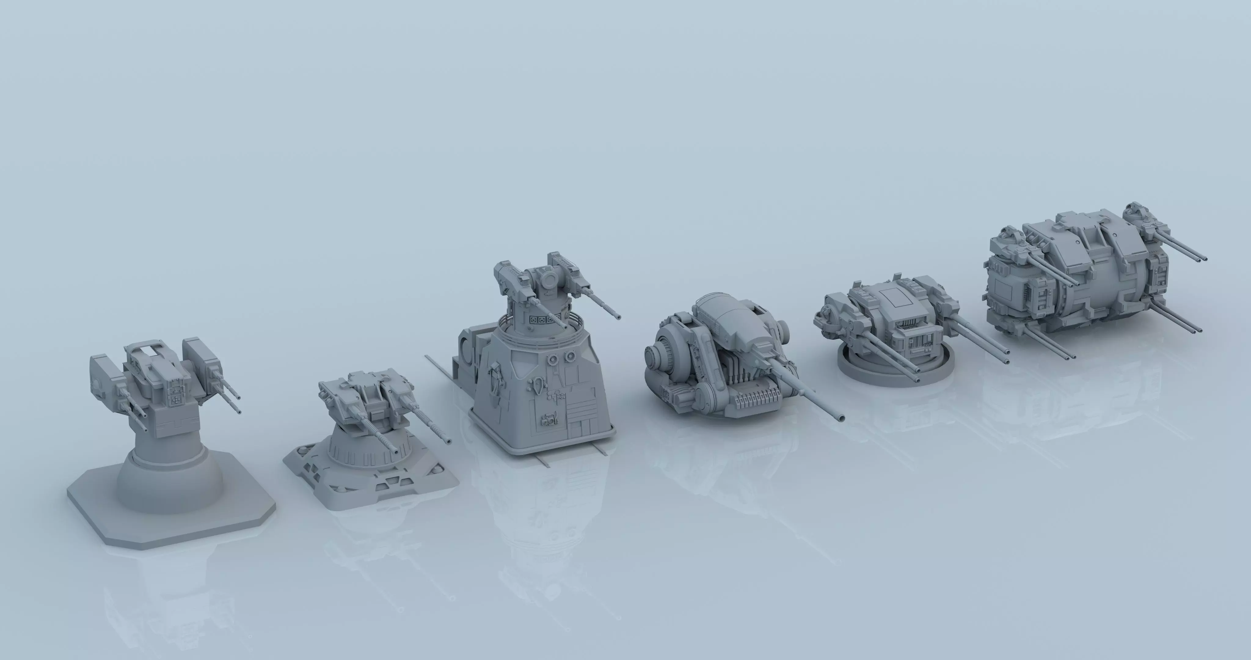 sci fi laser battery guns 3D model_0