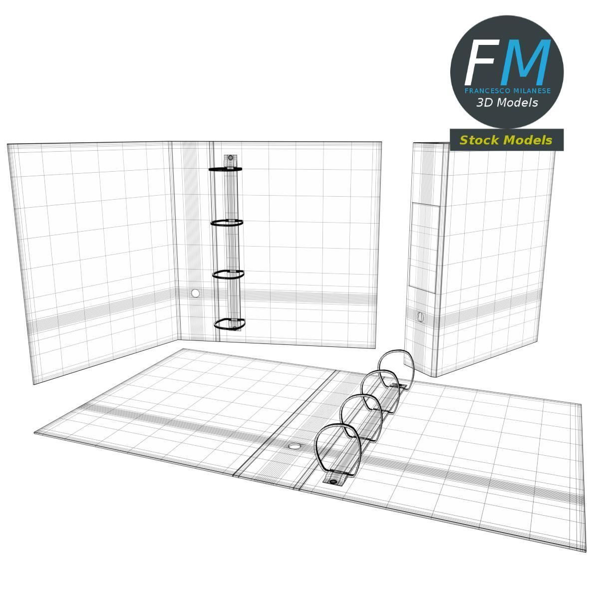 Big ring binders 3D model_7