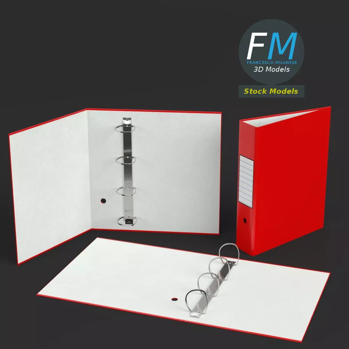 Big ring binders 3D model_0