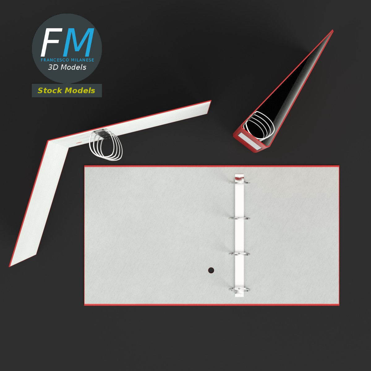 Big ring binders 3D model_6