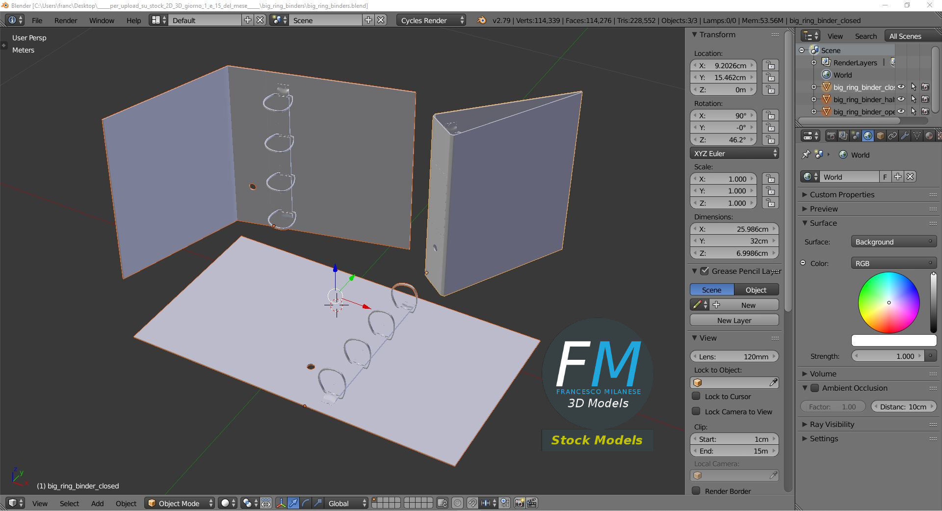 Big ring binders 3D model_9