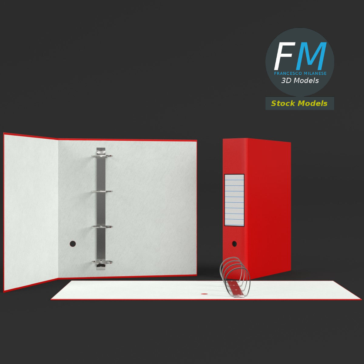 Big ring binders 3D model_3