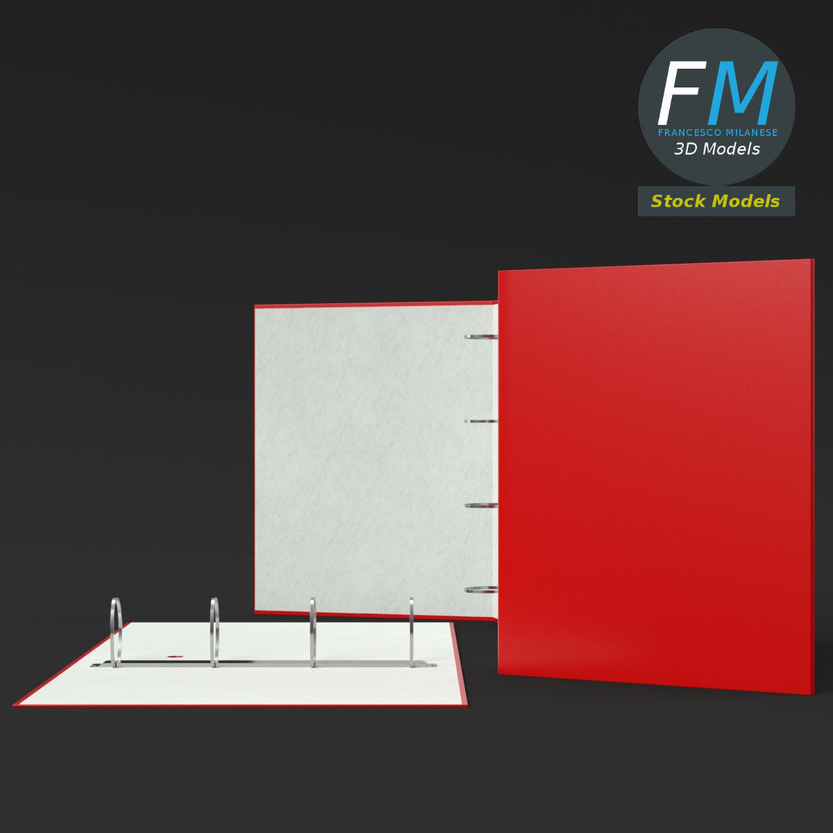 Big ring binders 3D model_5