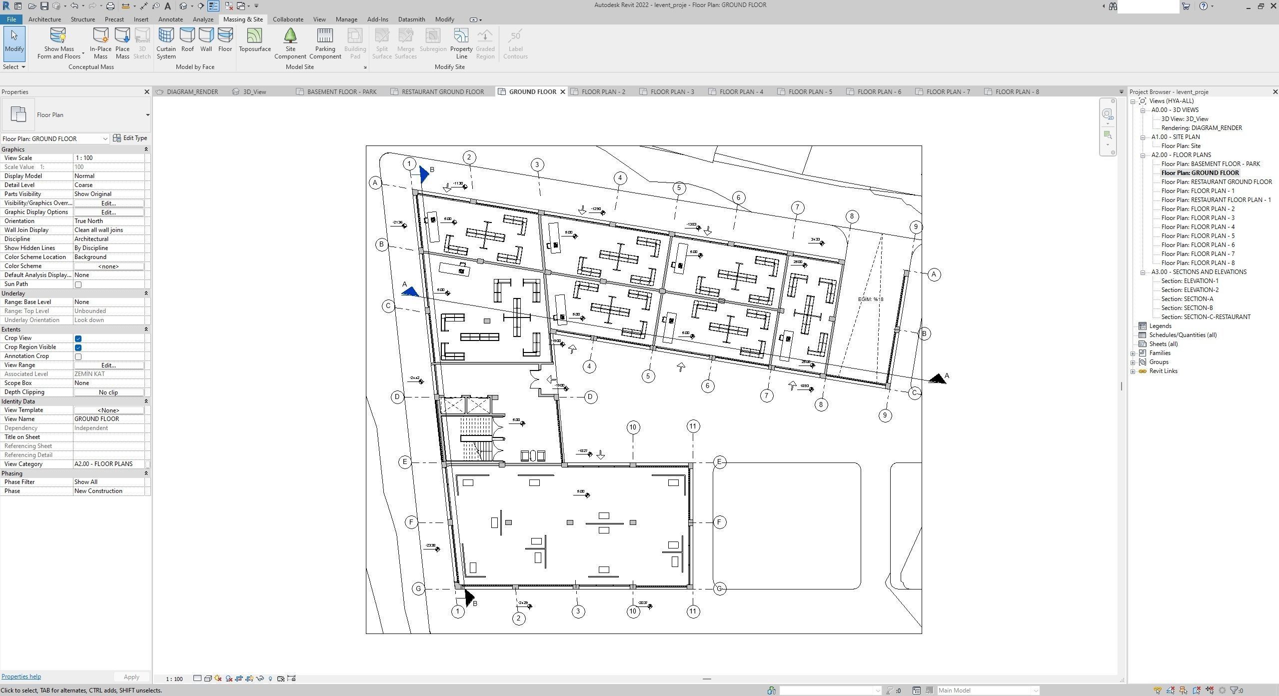Apartment Building Revit Project 3D model_9