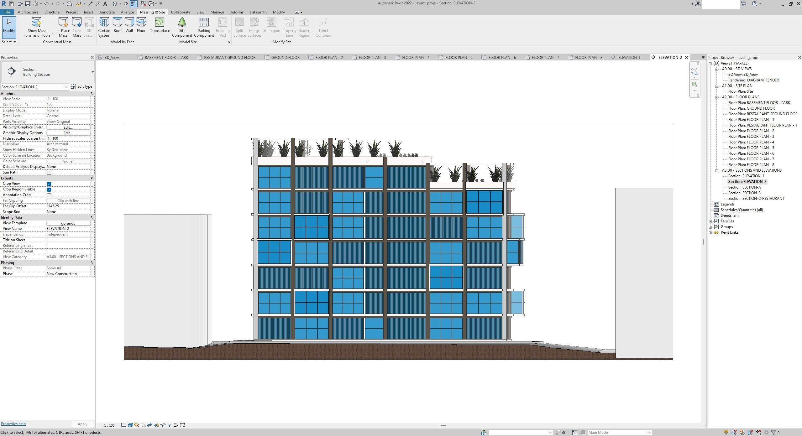 Apartment Building Revit Project 3D model_12