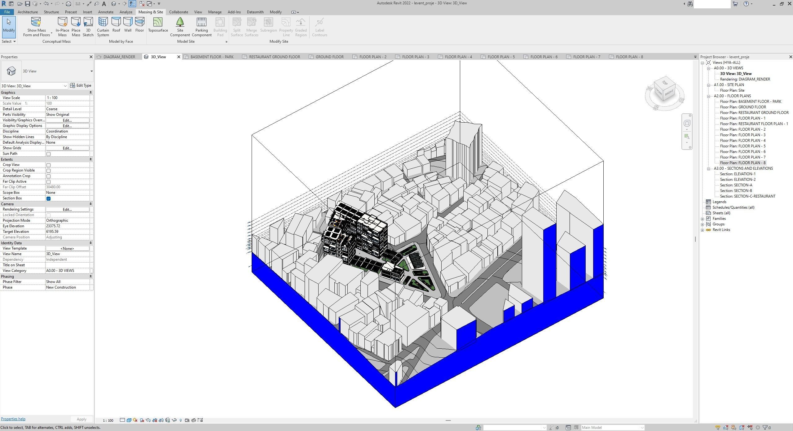 Apartment Building Revit Project 3D model_6