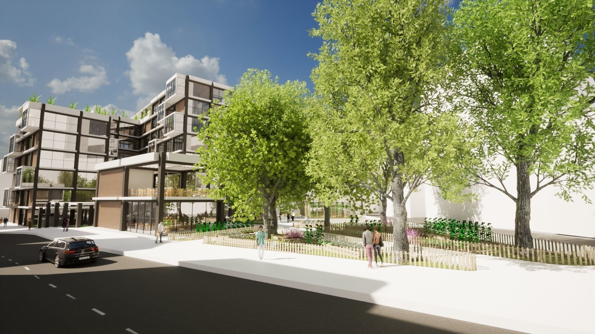 Apartment Building Revit Project 3D model_1