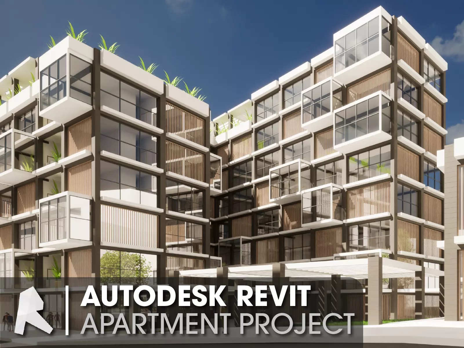 Apartment Building Revit Project 3D model_0