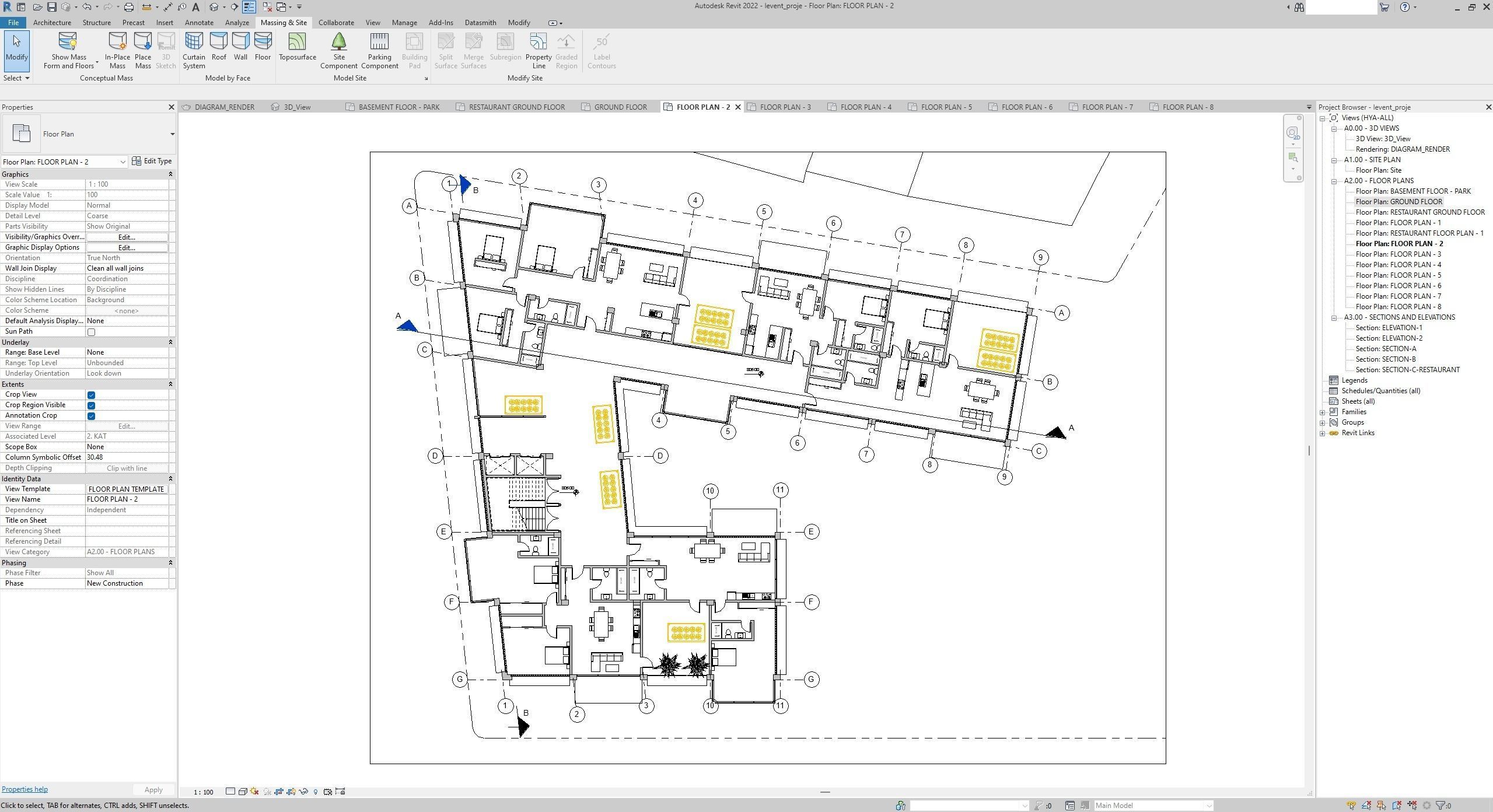 Apartment Building Revit Project 3D model_8