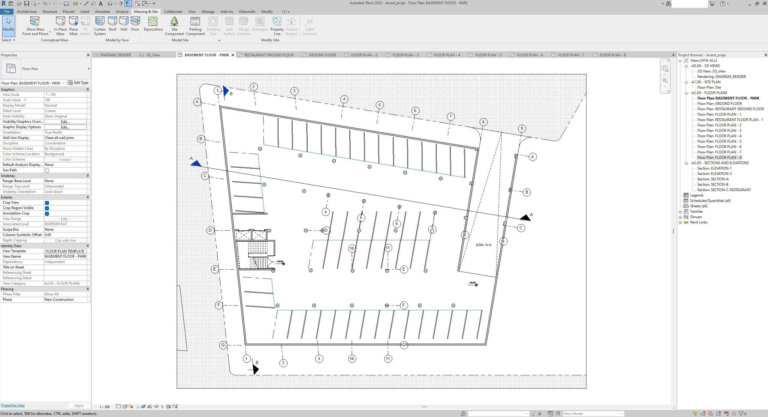 Apartment Building Revit Project 3D model_10