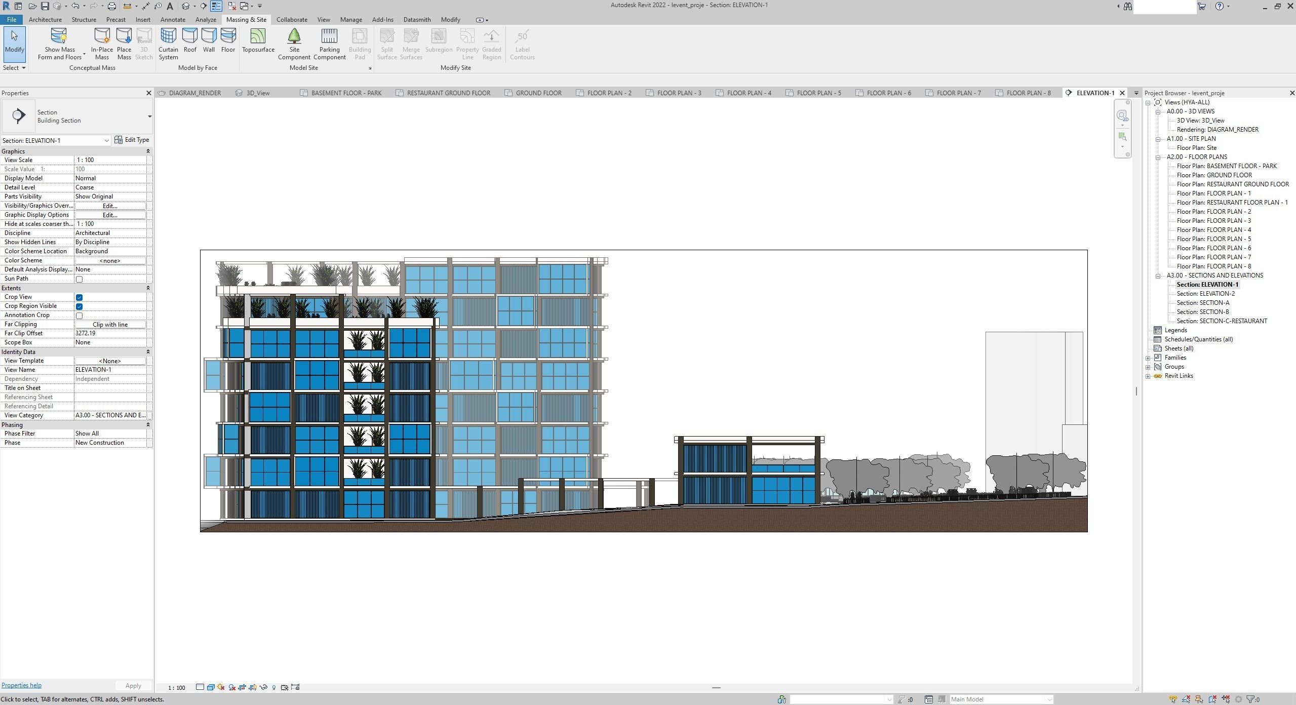 Apartment Building Revit Project 3D model_11