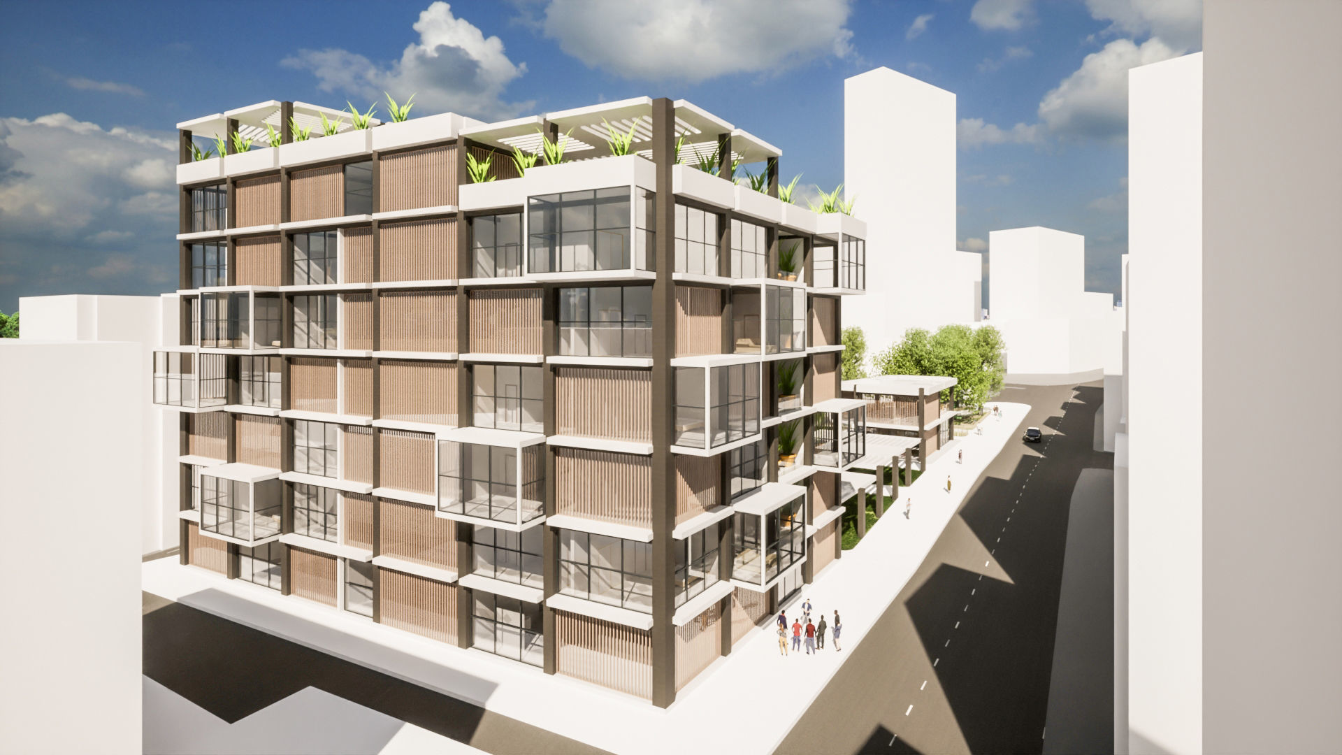 Apartment Building Revit Project 3D model_3