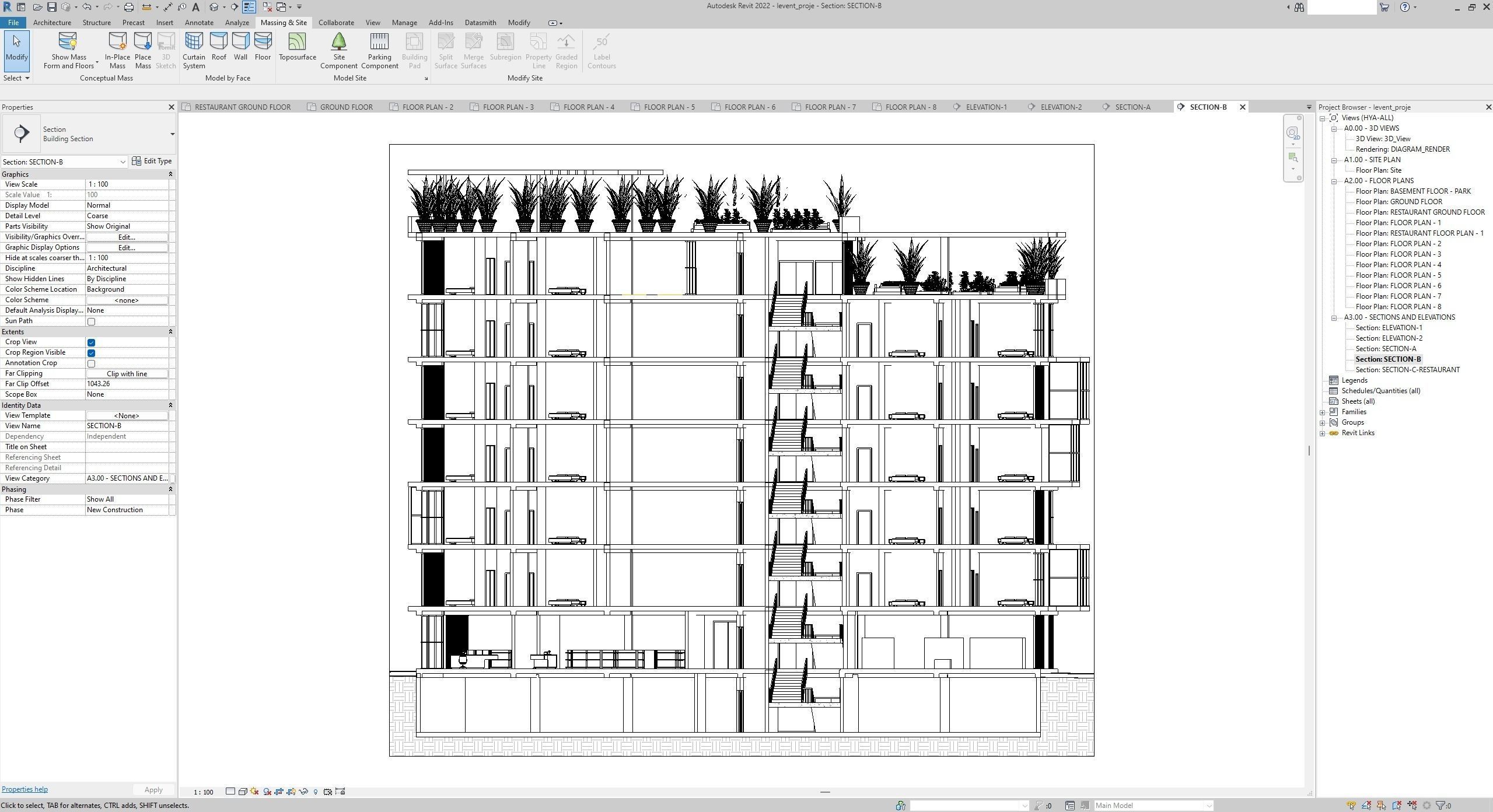 Apartment Building Revit Project 3D model_13