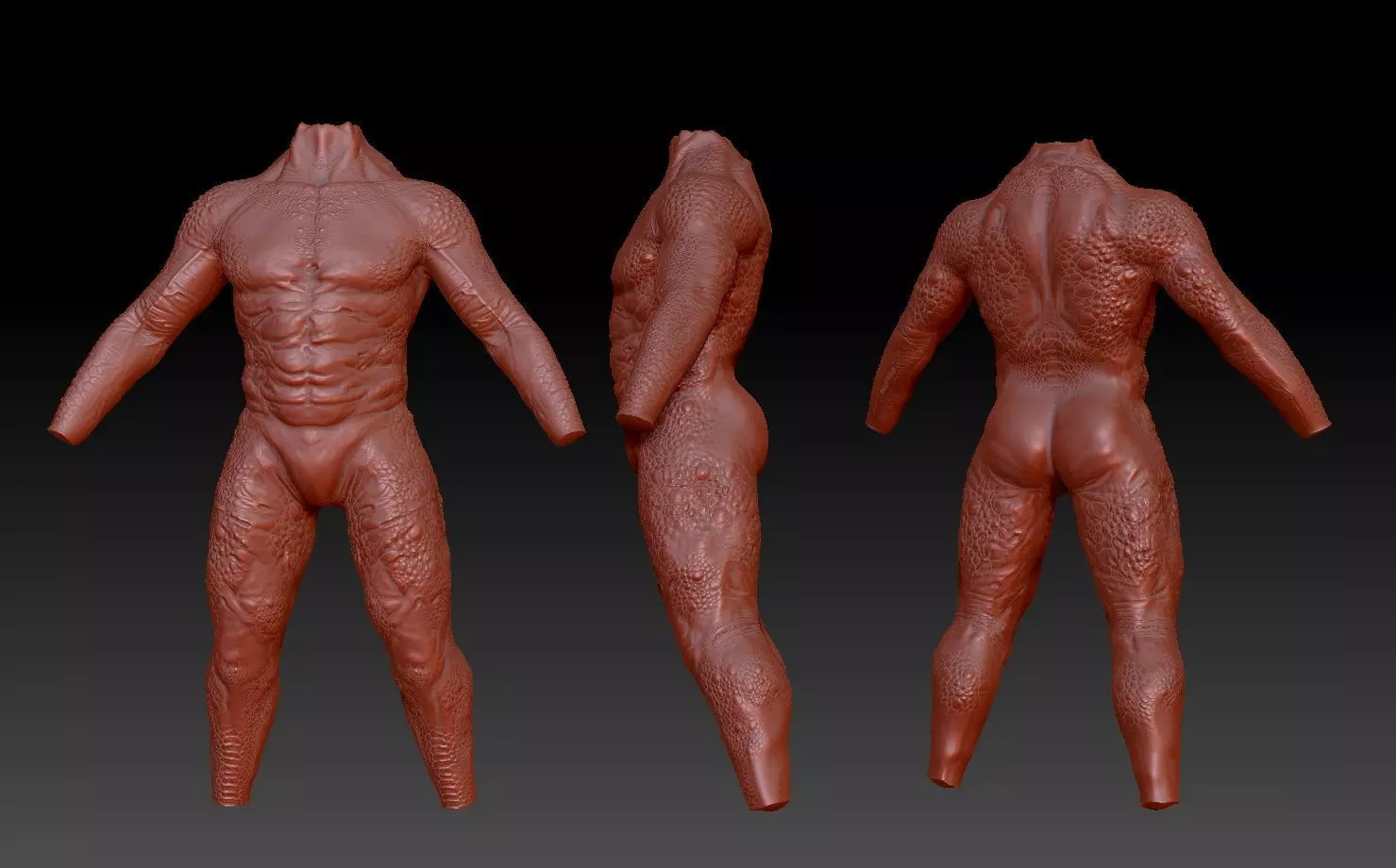 predator torso 3D print model_0