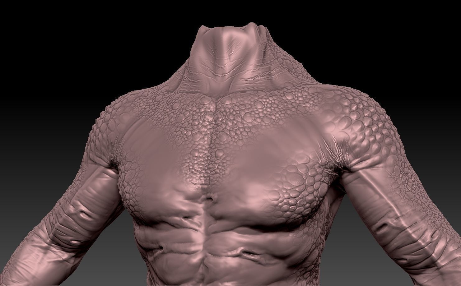 predator torso 3D print model_2