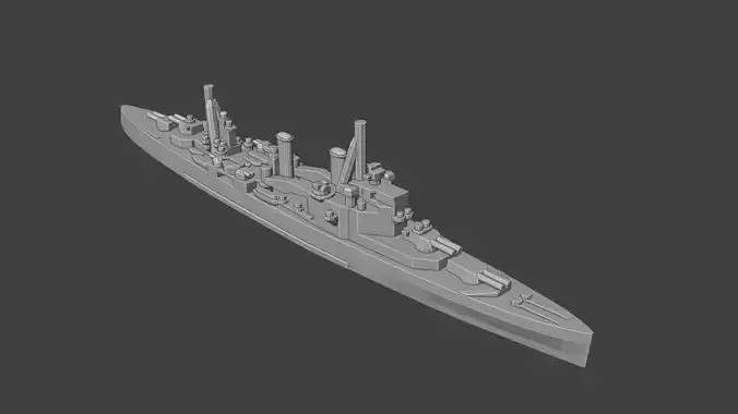 British County London Class Cruiser Warship 3D print model