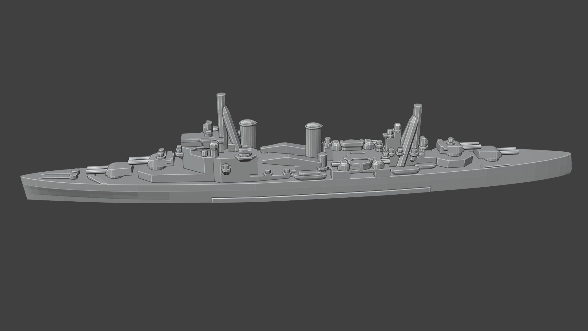 British County London Class Cruiser Warship 3D print model_1