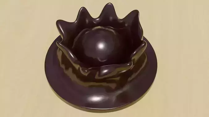 Chocolate splash 3d model  texture 2k 4k  Low-poly 3D model