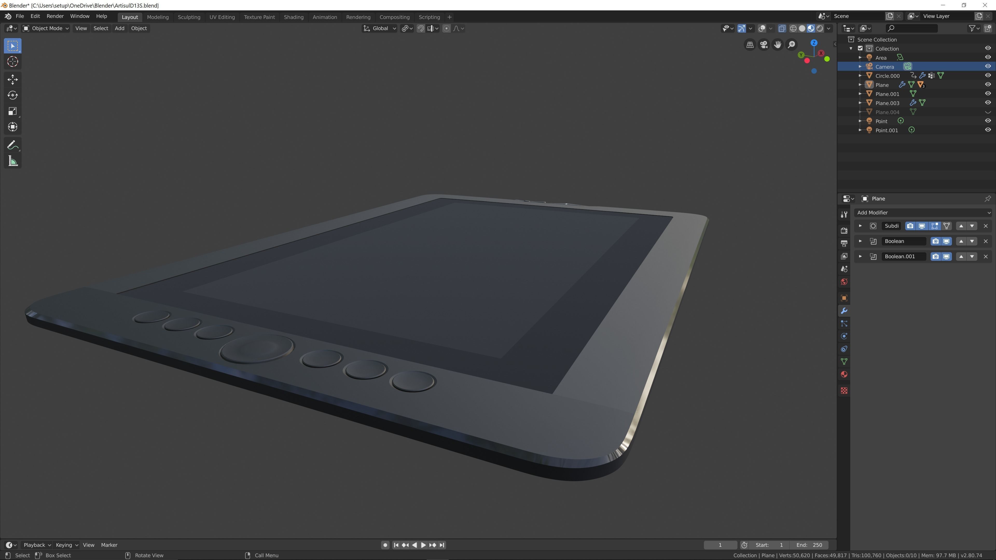 Artisul Graphics Digital Tablet 3D model_1