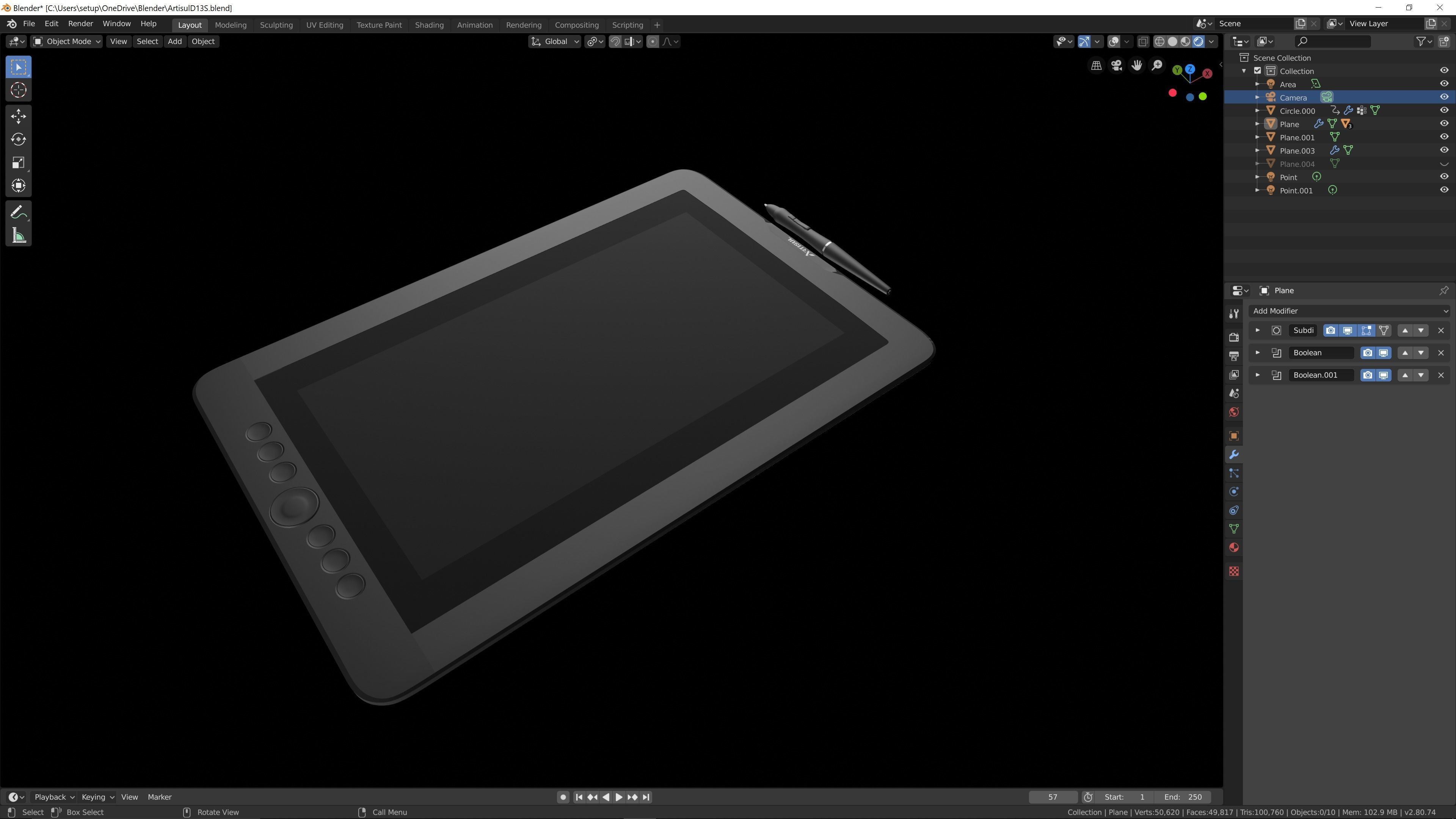Artisul Graphics Digital Tablet 3D model_4
