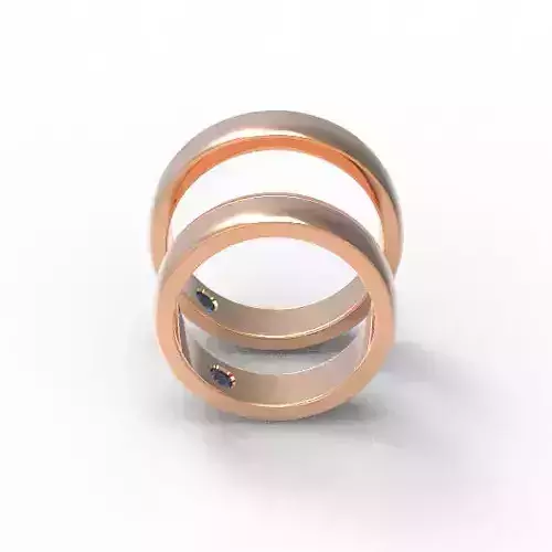 5mm Band Diamond  Couple  Ring