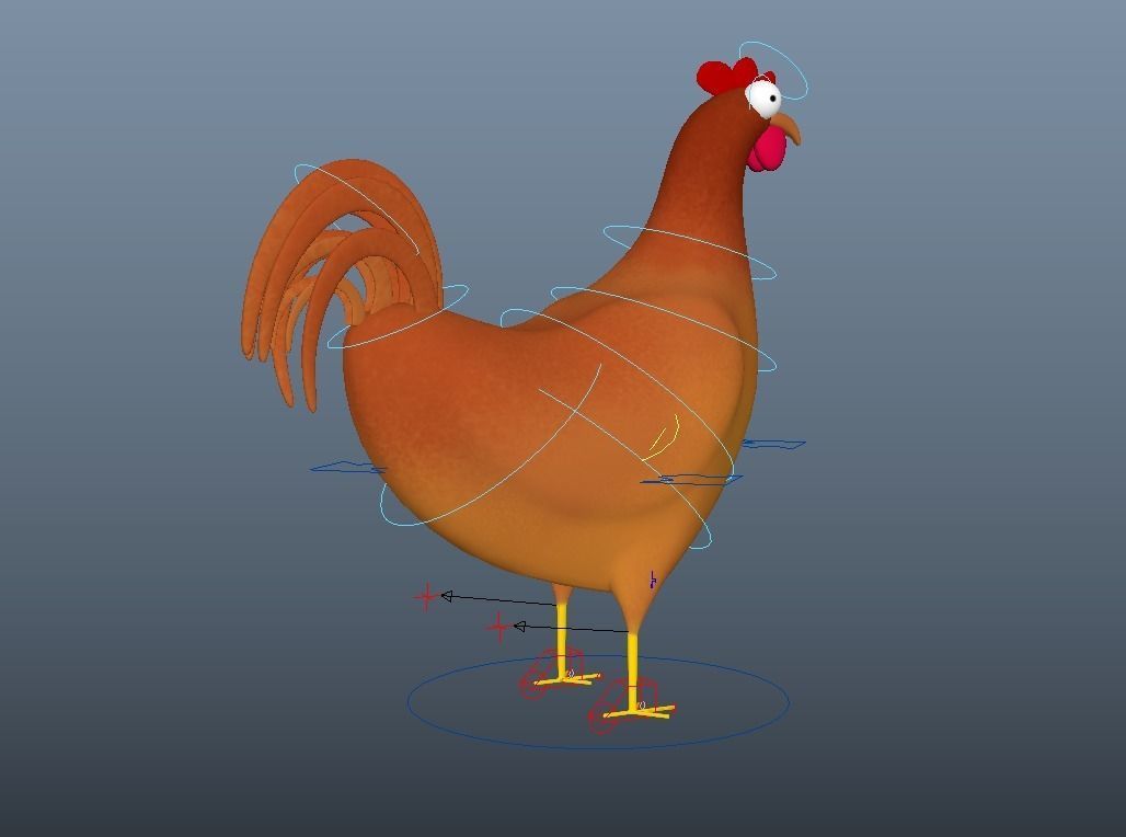 Cartoon Chicken - Rigged Low-poly 3D model_6