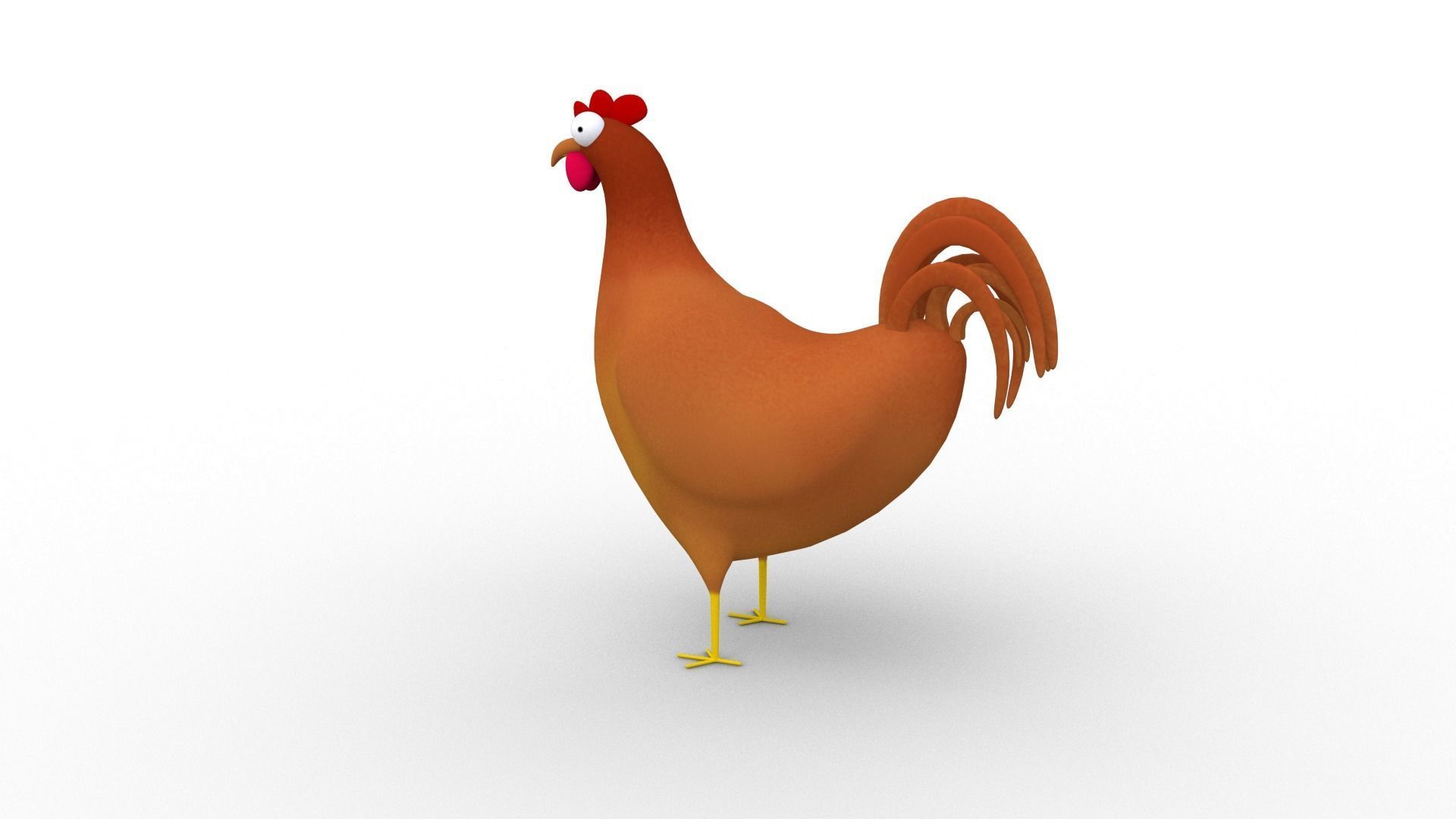 Cartoon Chicken - Rigged Low-poly 3D model_1