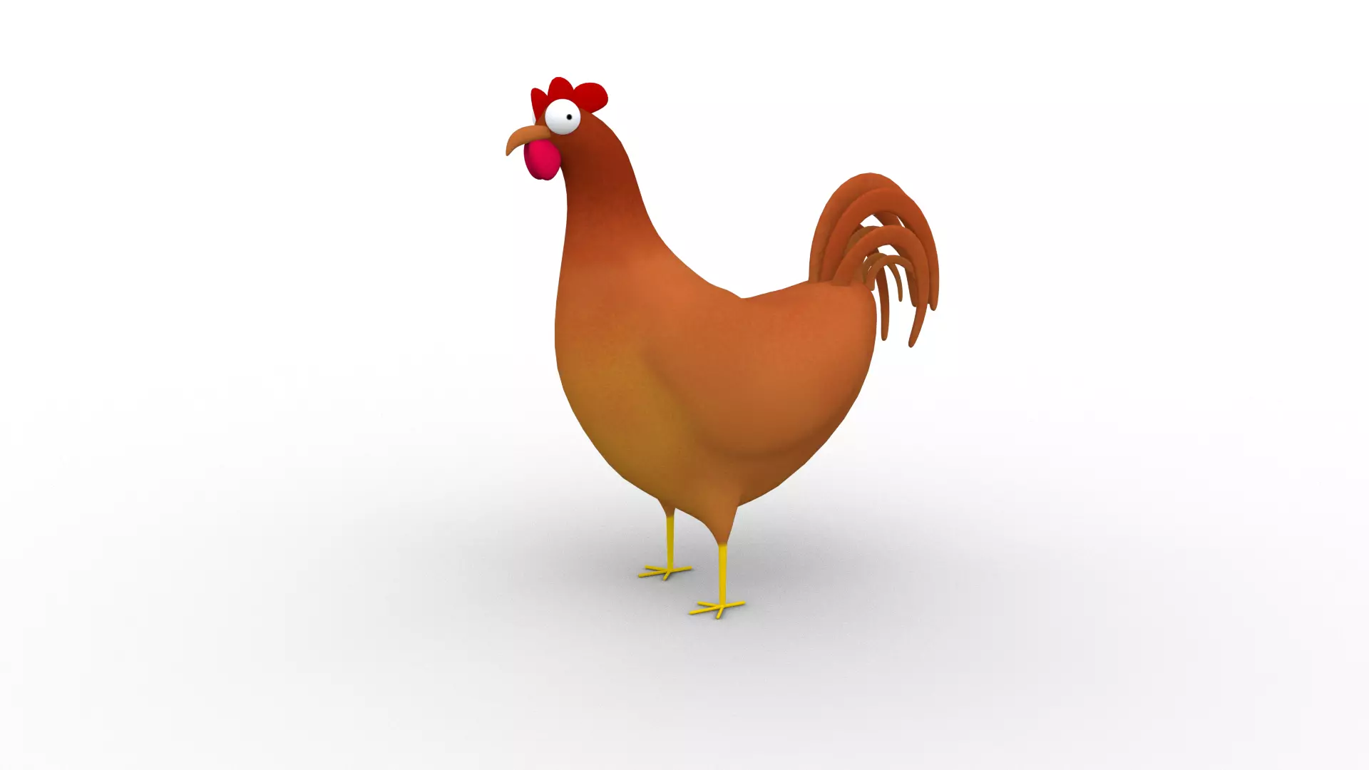 Cartoon Chicken - Rigged Low-poly 3D model_0