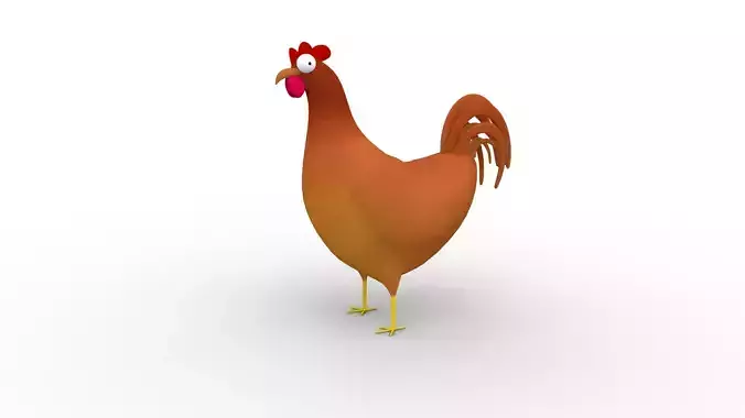 Cartoon Chicken - Rigged Low-poly 3D model