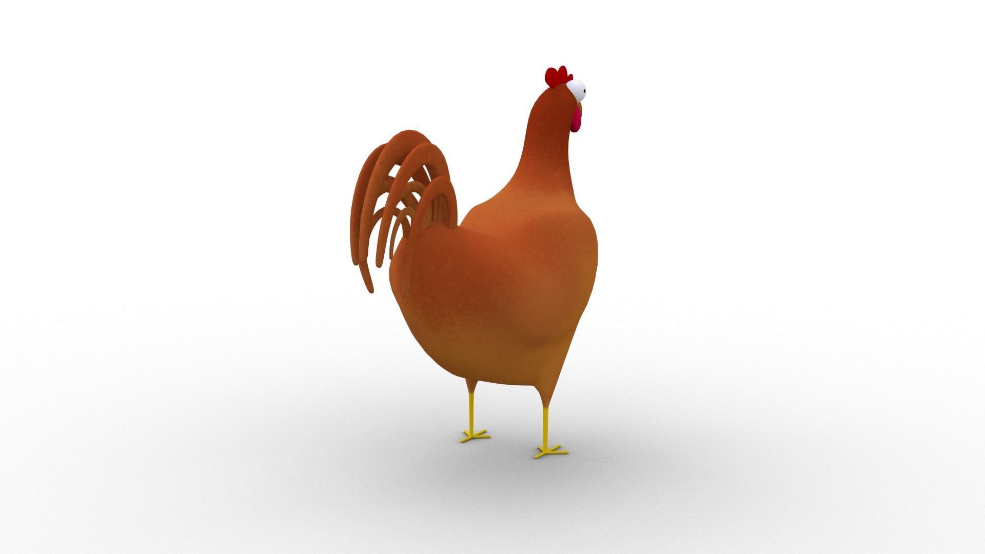 Cartoon Chicken - Rigged Low-poly 3D model_2