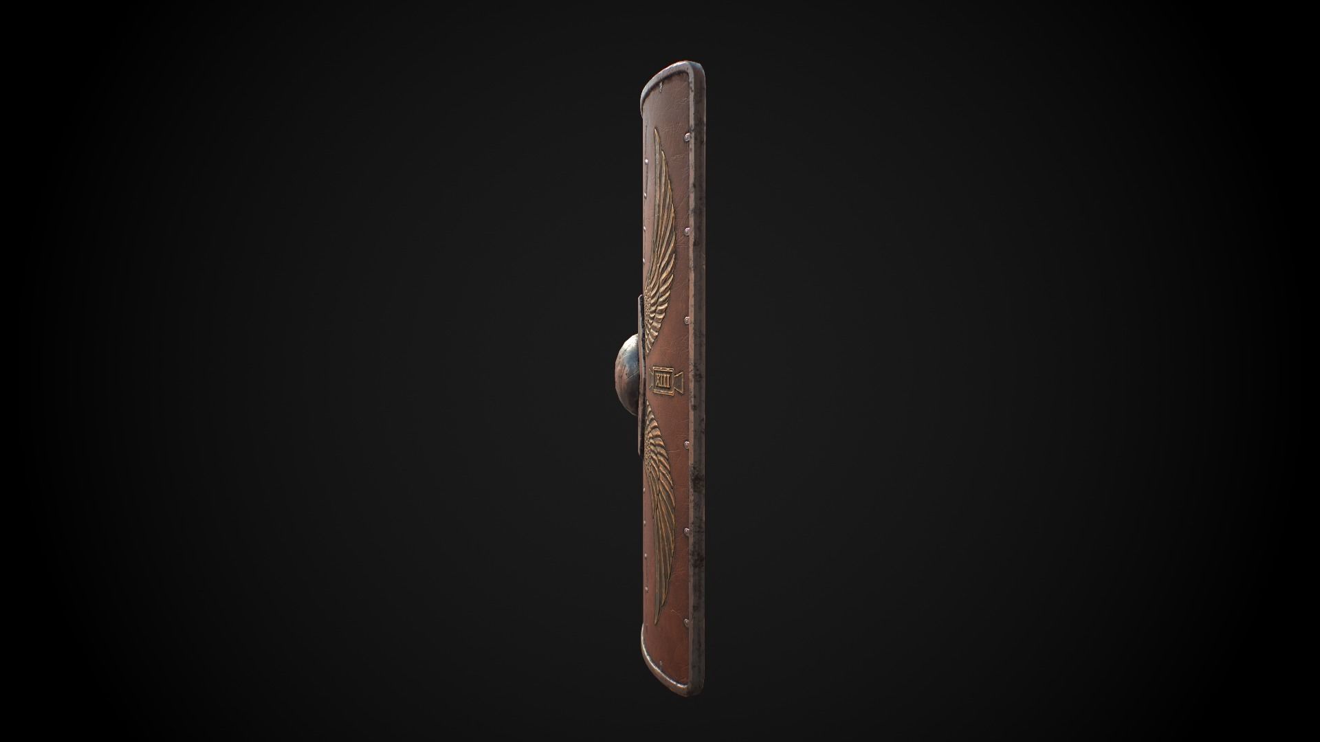 Roman shield Scutum Low-poly 3D model_11