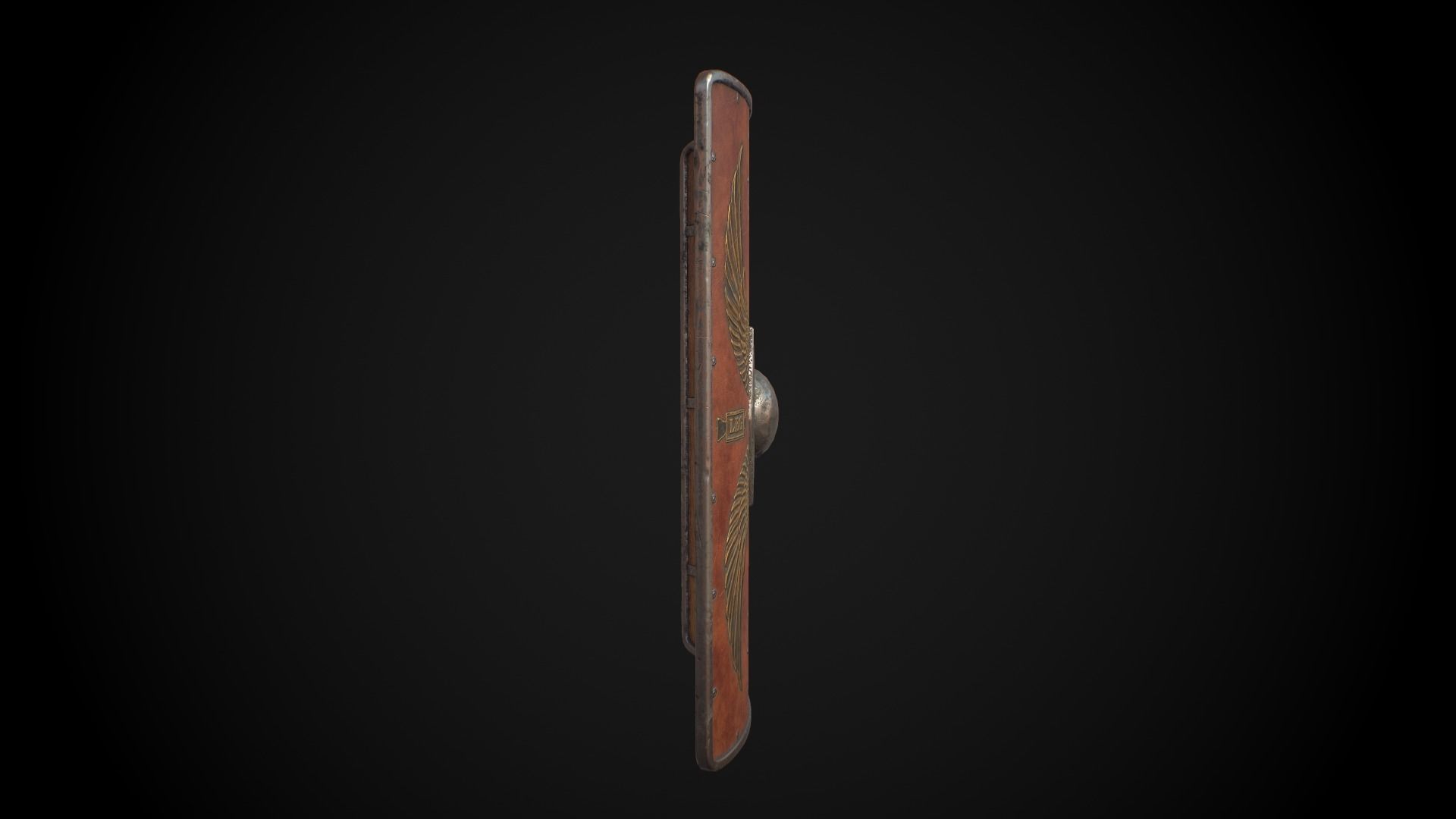 Roman shield Scutum Low-poly 3D model_10