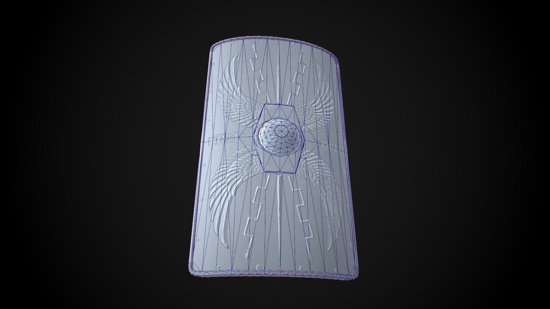 Roman shield Scutum Low-poly 3D model_15