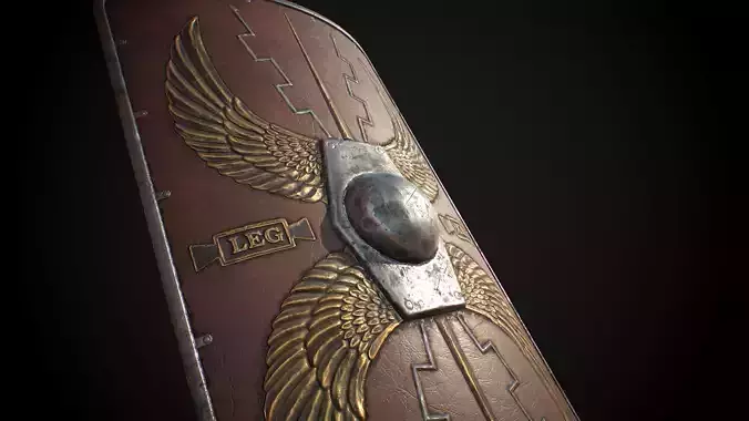 Roman shield Scutum Low-poly 3D model