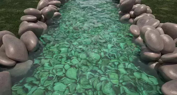 Creek stream made of rocks and stones