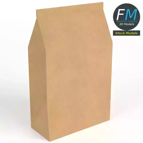 Closed paper bag 3D model