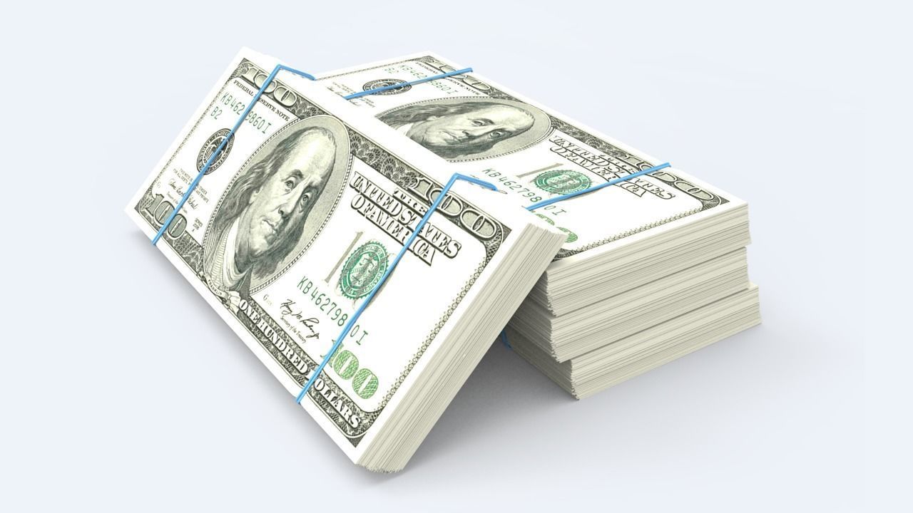 Dollar Stack Low-poly 3D model_10