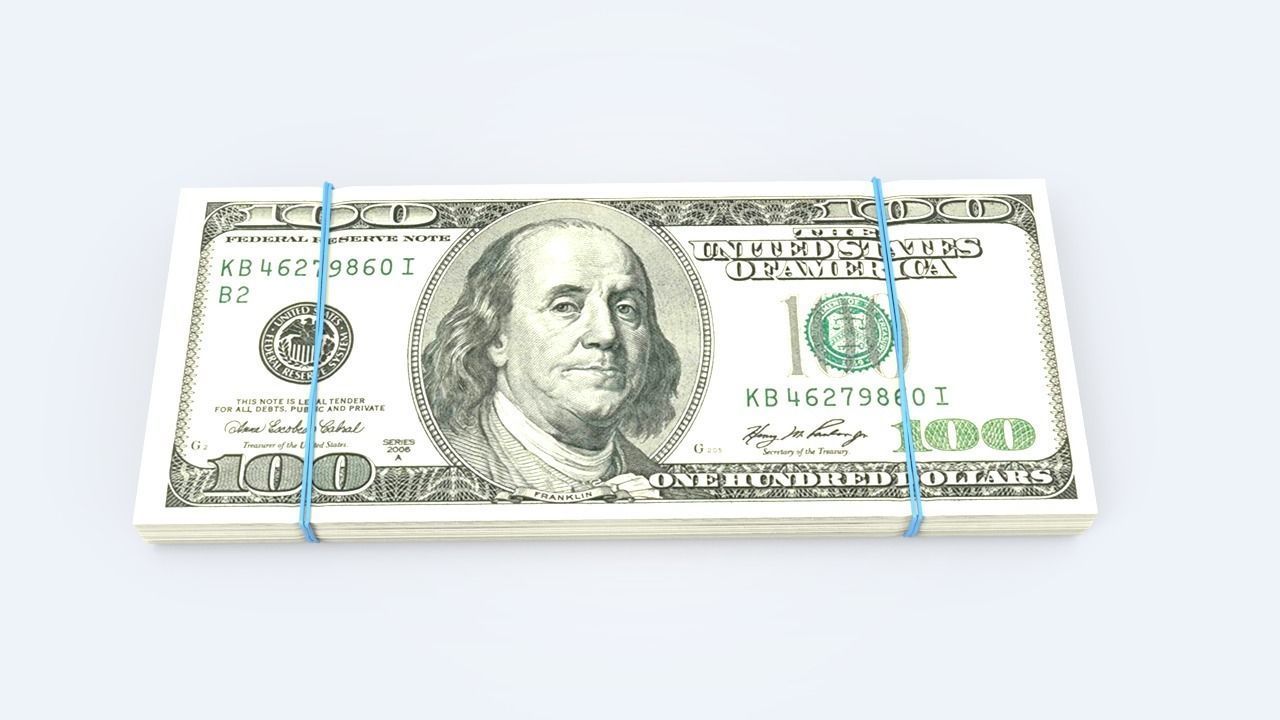 Dollar Stack Low-poly 3D model_13