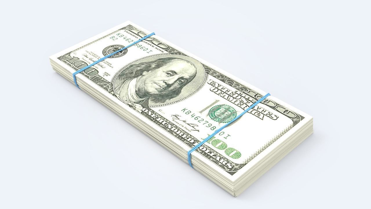 Dollar Stack Low-poly 3D model_14