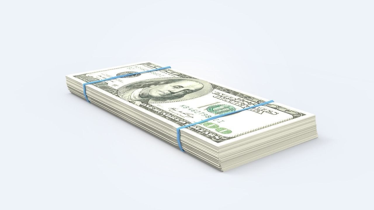 Dollar Stack Low-poly 3D model_6