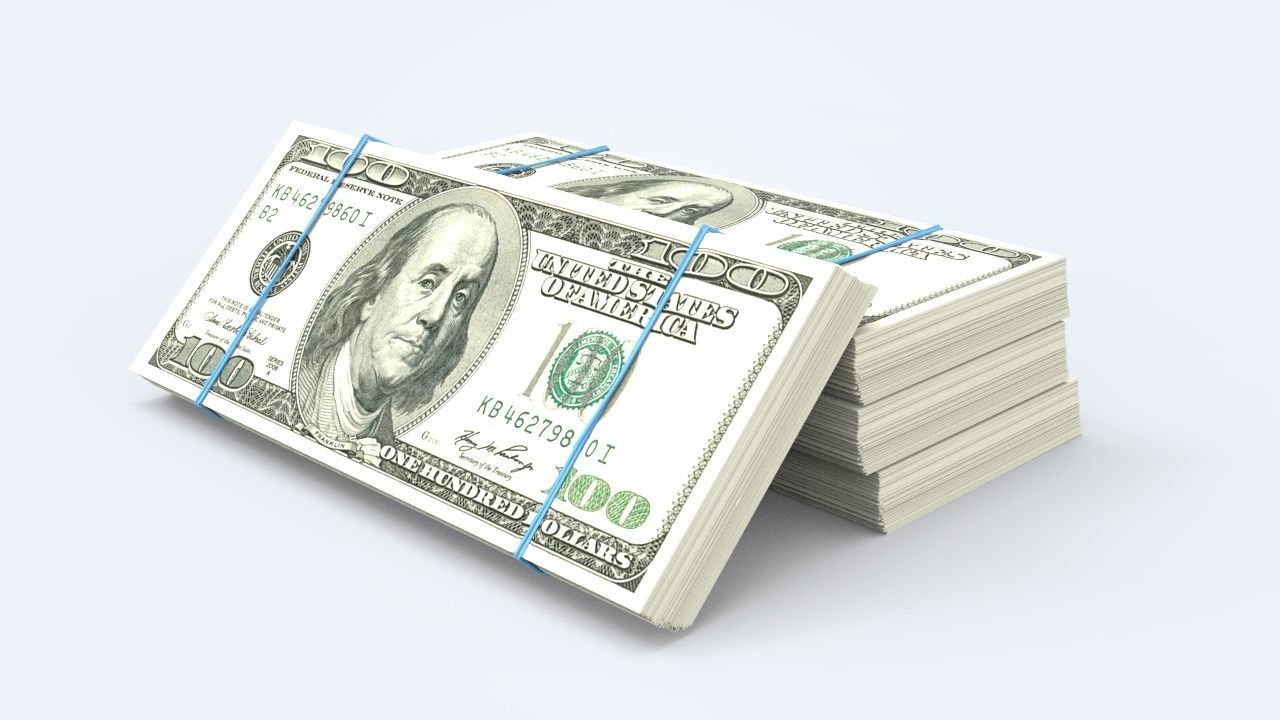 Dollar Stack Low-poly 3D model_9