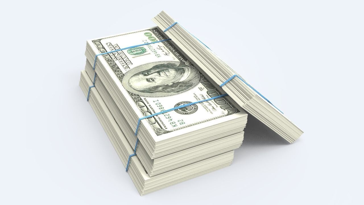 Dollar Stack Low-poly 3D model_11