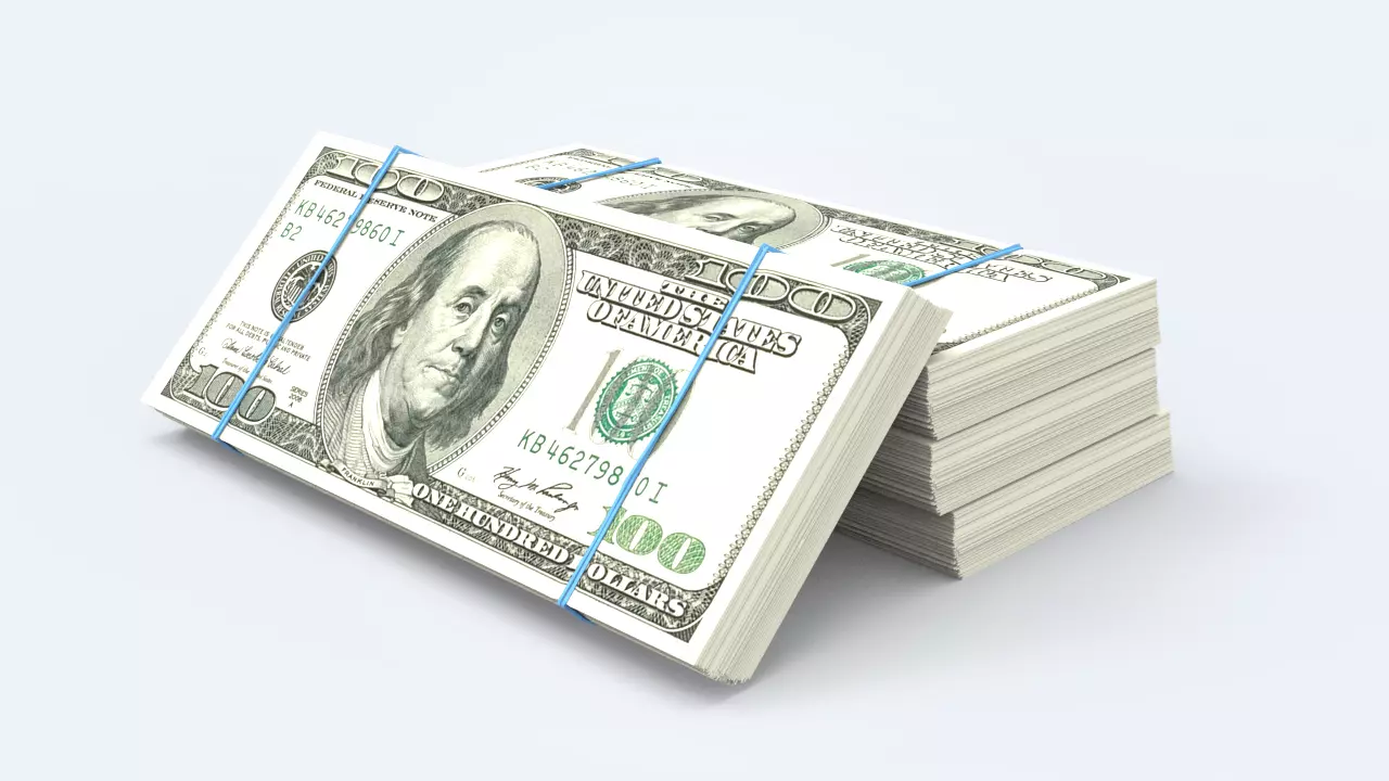 Dollar Stack Low-poly 3D model_0